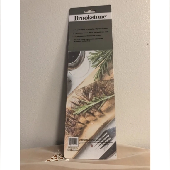 NEW BROOKSTONE Stainless Steel 6 Inch Cleaver and Sheath Knife - Picture 2 of 2